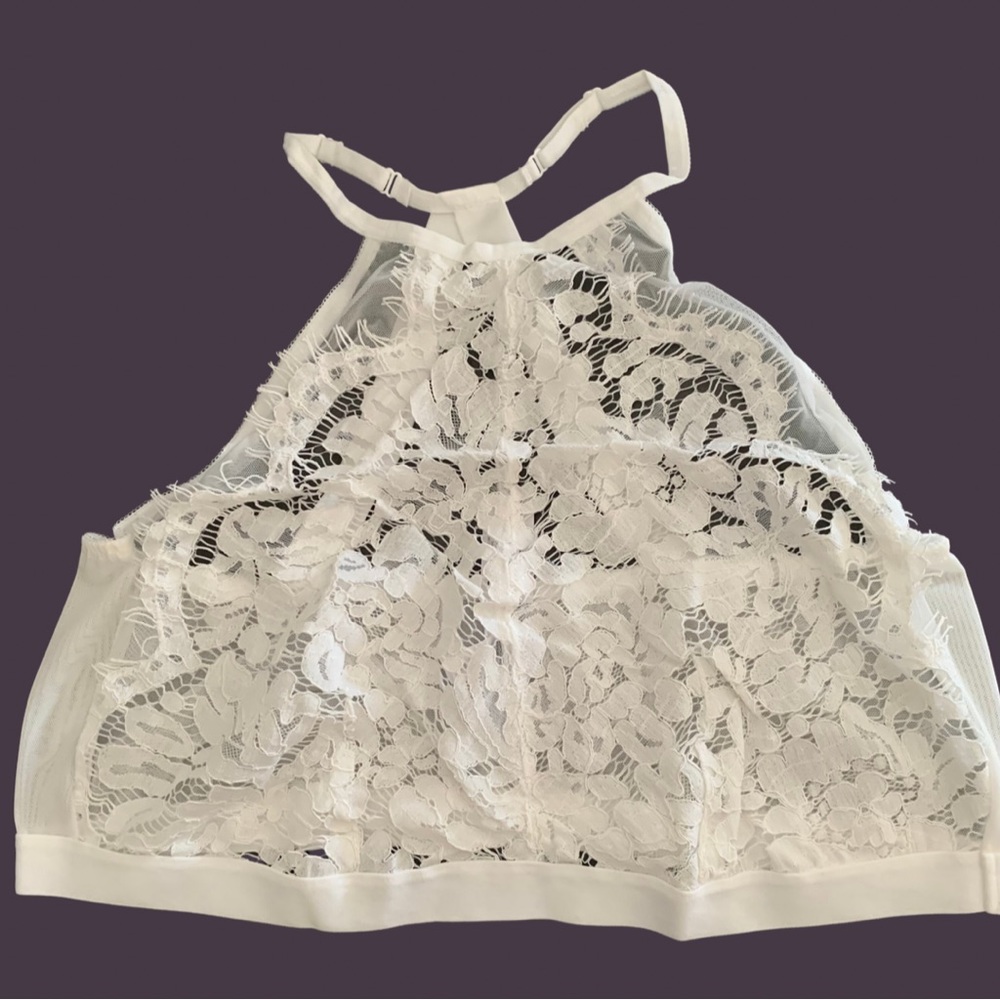 White lace halter bralette